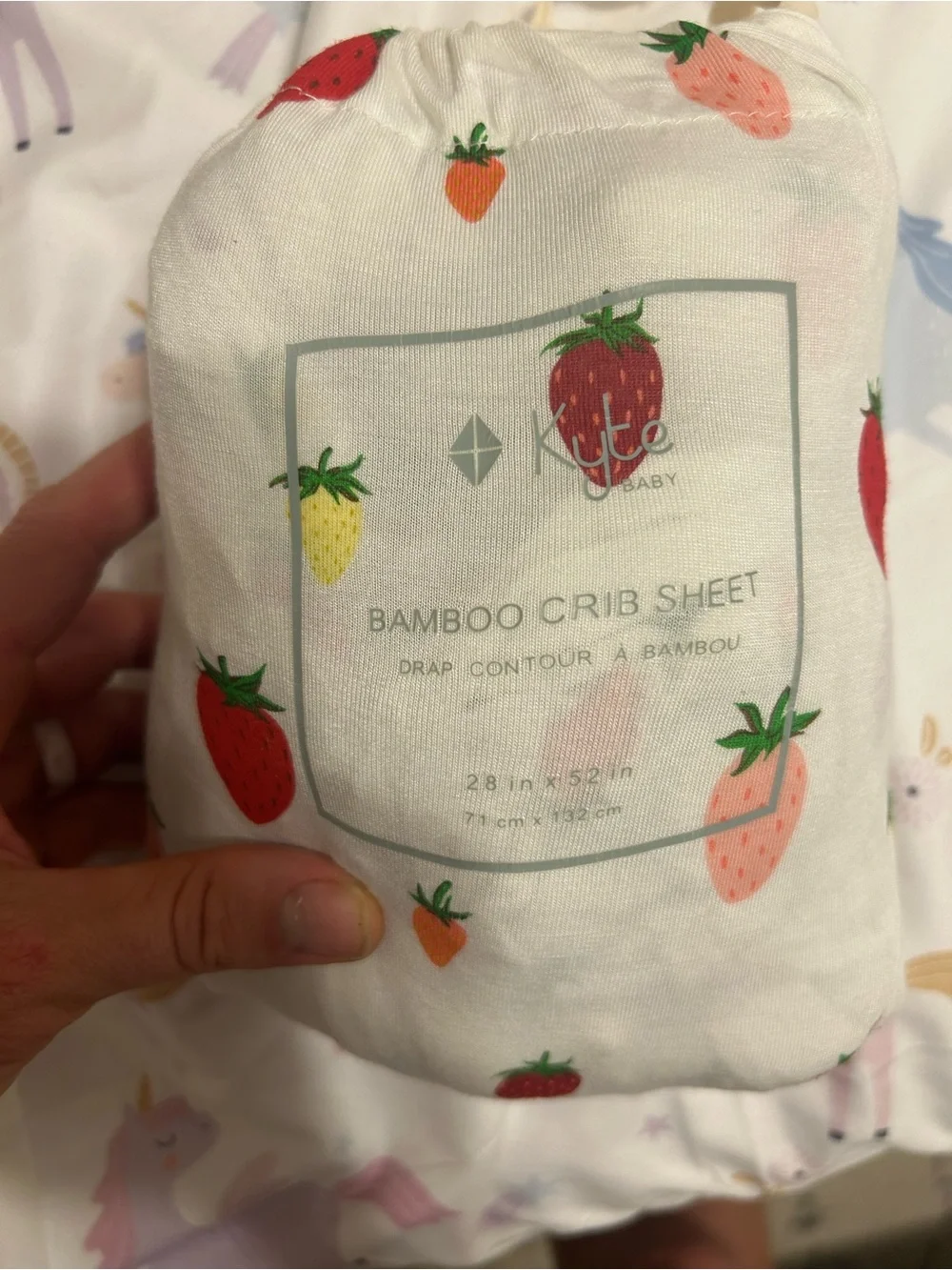 Kyte Baby Strawberry Print Crib Sheet - Bamboo